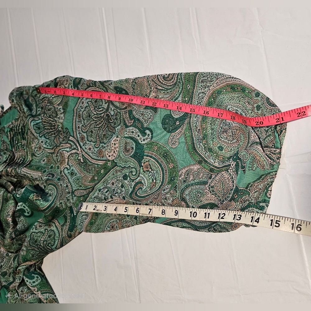 Tommy Hilfiger Pintuck Pleat Paisley Blouse Size 2X - Picture 10 of 15